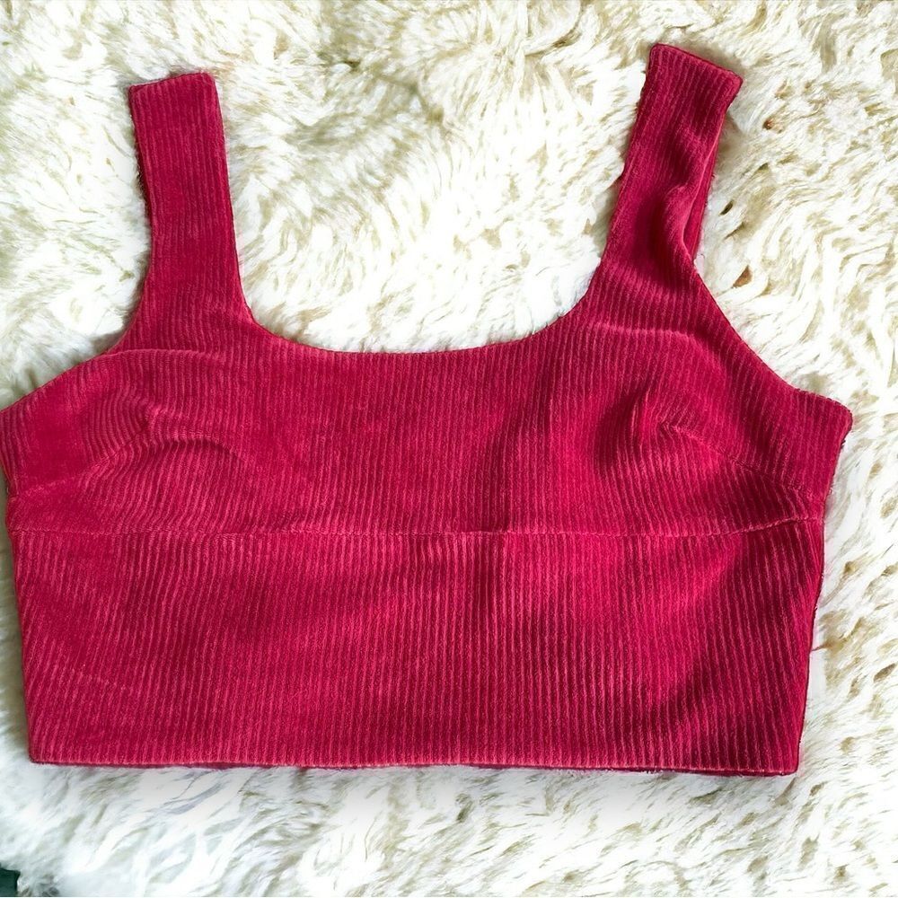 Maeve Buckle Crop Top XL Corduroy Raspberry NWT‎